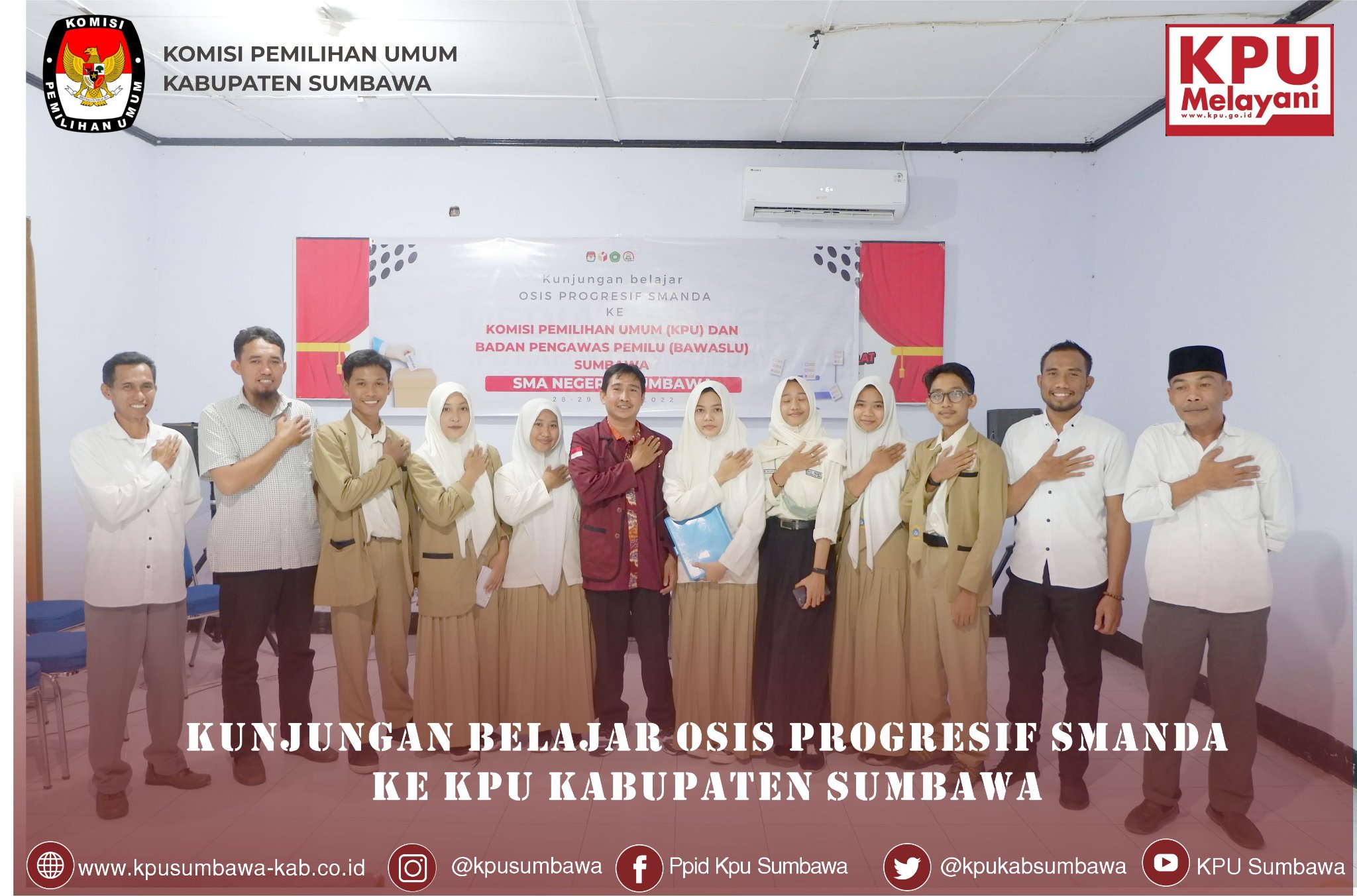 Kunjungan Belajar OSIS Progresif SMANDA Ke KPU Kabupaten Sumbawa