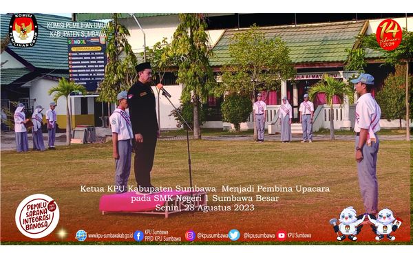 sosialisasi tentang Tahapan-tahapan  Pemilihan Umum 2024 Di SMK Negeri 1 Sumbawa Besar