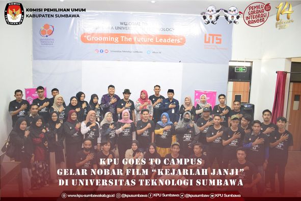 KPU Goes To Campus Gelar NObar Film "Kejarlah Janji" Di universitas Teknologi Sumbawa