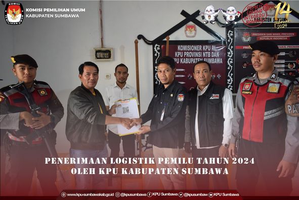 Penerimaan Logistik Pemilu Tahun 2024 Oleh KPU kabupaten Sumbawa