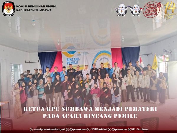 ketua KPU Kabupaten Sumbawa Menjadi Pemateri Pada Acara bincang Pemilu Di UNSA